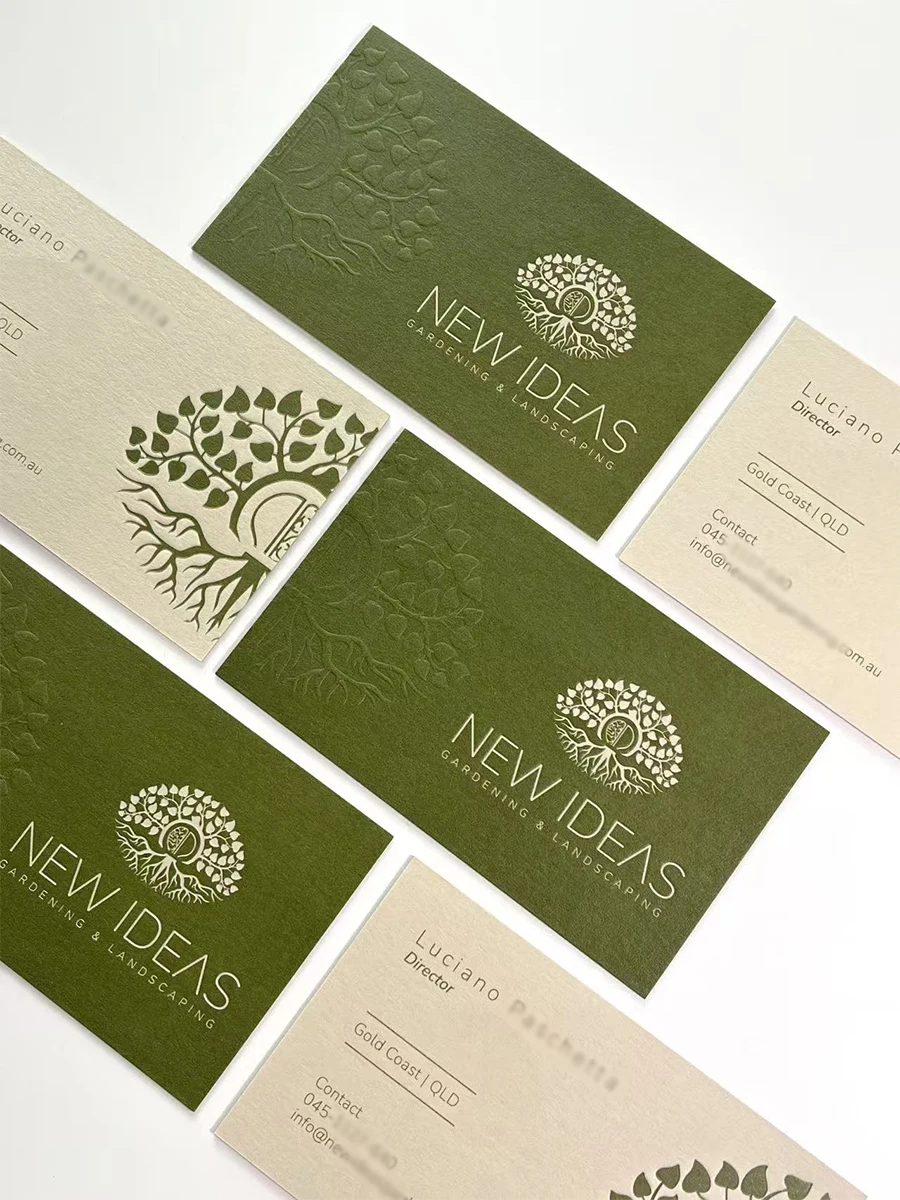 Custom Business Cards Letterpress Cotton Paper Double-Sided Printing Embossed Logo Printing Paper Cards Debossed Logo