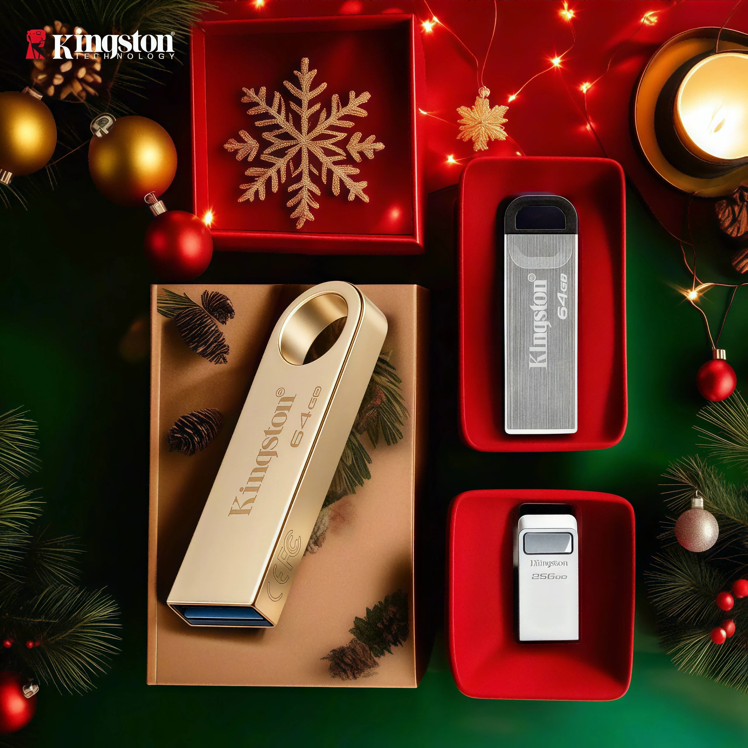 

Kingston high-capacity metal USB 3.2 flash drive, ideal for business storage and portable use in vehicles.