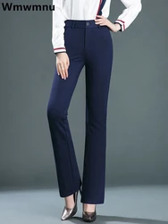 Office Flare Suits Pants High Waist Slim Casual Ol Strecth Pantalones Women New Elegant Straight Calcas Classic Formal Trousers