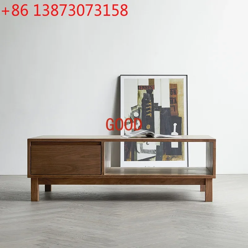 Cabinet Black Walnut Wooden Locker Nordic Modern Mid-Ancient Misty Style Sitting Room Cabinet Customization