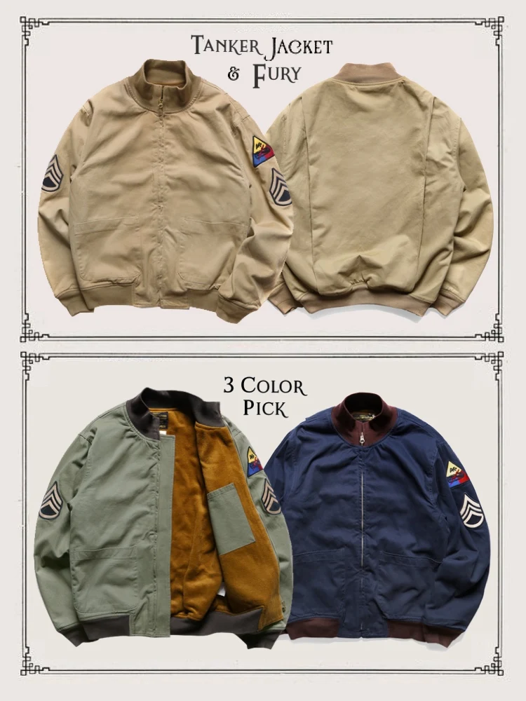 

Brad Pitt Rage T Jaet Pure Cotton Woolen American Retro Hard Man Collar Jaet Zipper Closure Long Sve Youth...