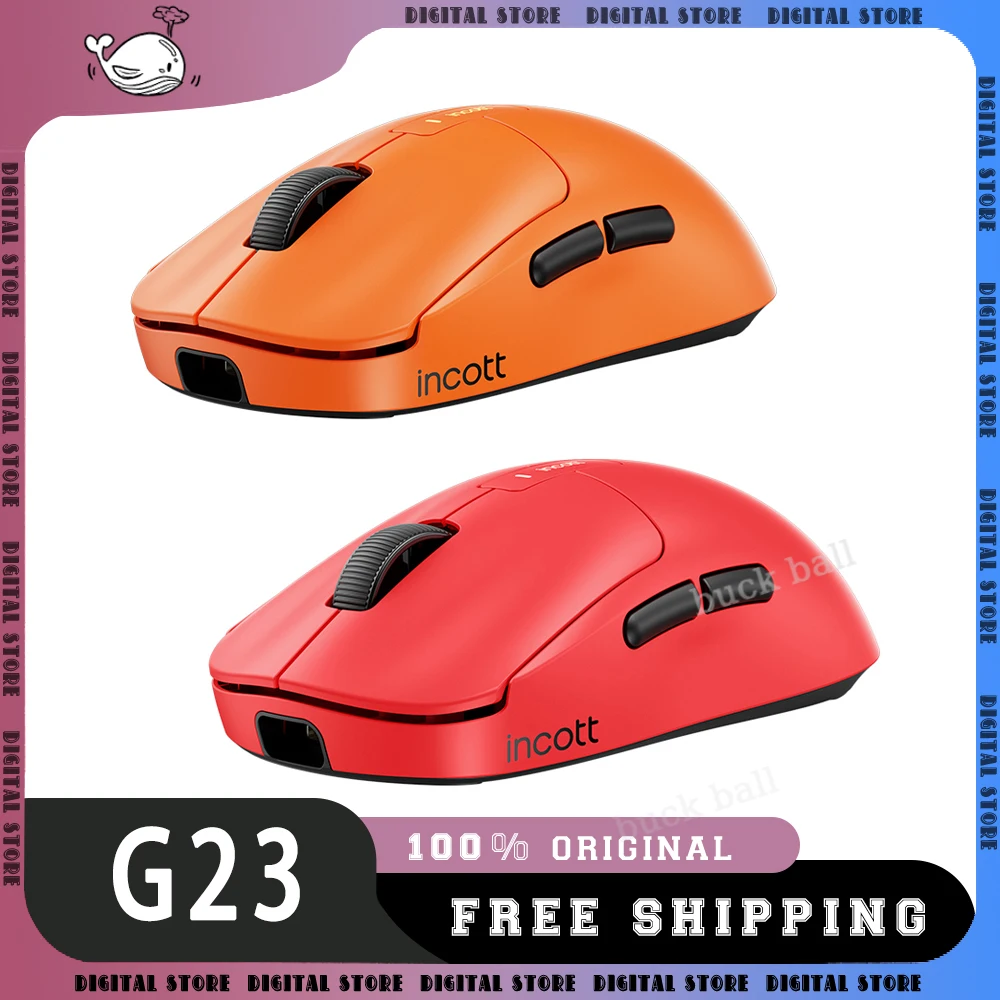 

Incott G23 Mouse G23 Pro Gaming Mouse 2 Mode Wireless 2.4g Mouse Paw3390 Light Weight 32000dpi 140h Playtime Game Mouse Gifts