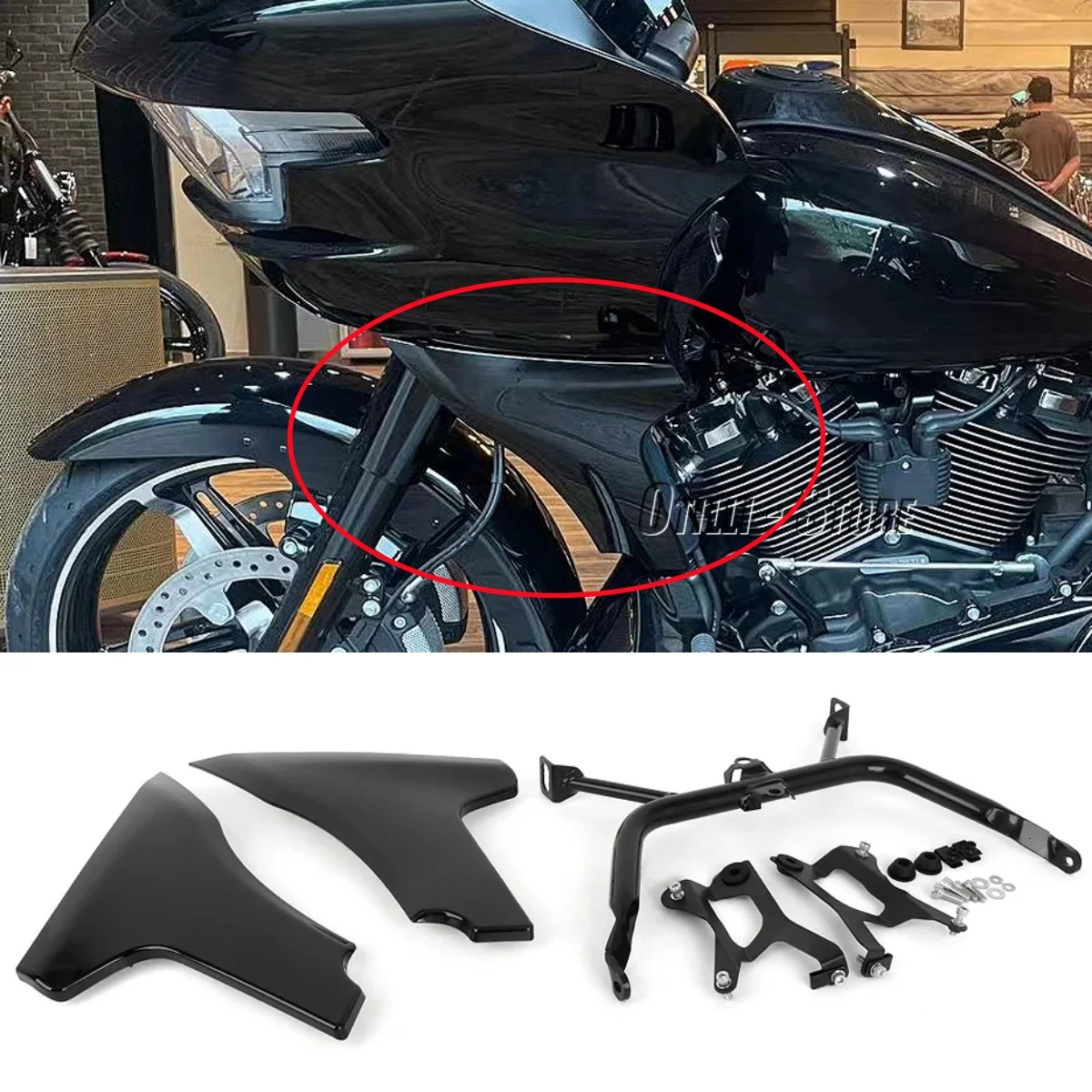 

Motorcycle Unpainted/Black Side Panels Fairing Cover Plastic ABS Bracket Kit For Touring Road Glide FLTRXSE 2023 FLTRXSTSE 2024