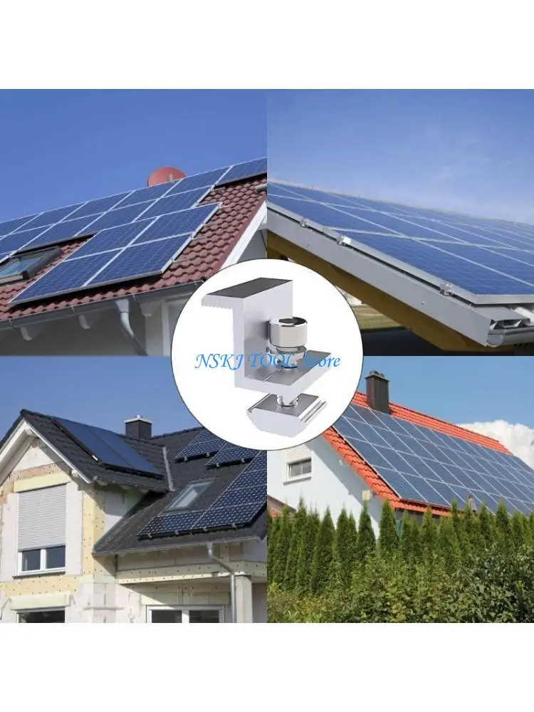 L8RC 8Pcs Adjustable Solar Panel Mounting Bracket Clamp Solar End Clamp Z Bracket for Solar Panel Systems Easy Installation