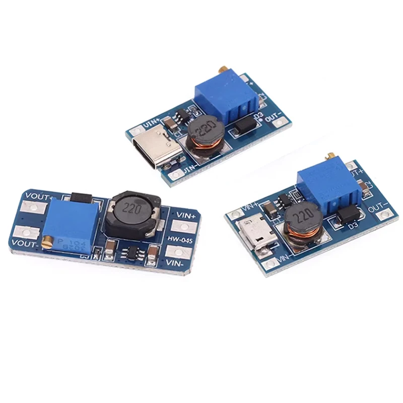 1/2/5 Pack TYPE-C/USB 2A MT3608 DC-DC Step Up Converter Booster Power Supply Module Boost Step-up Board MAX output 26V