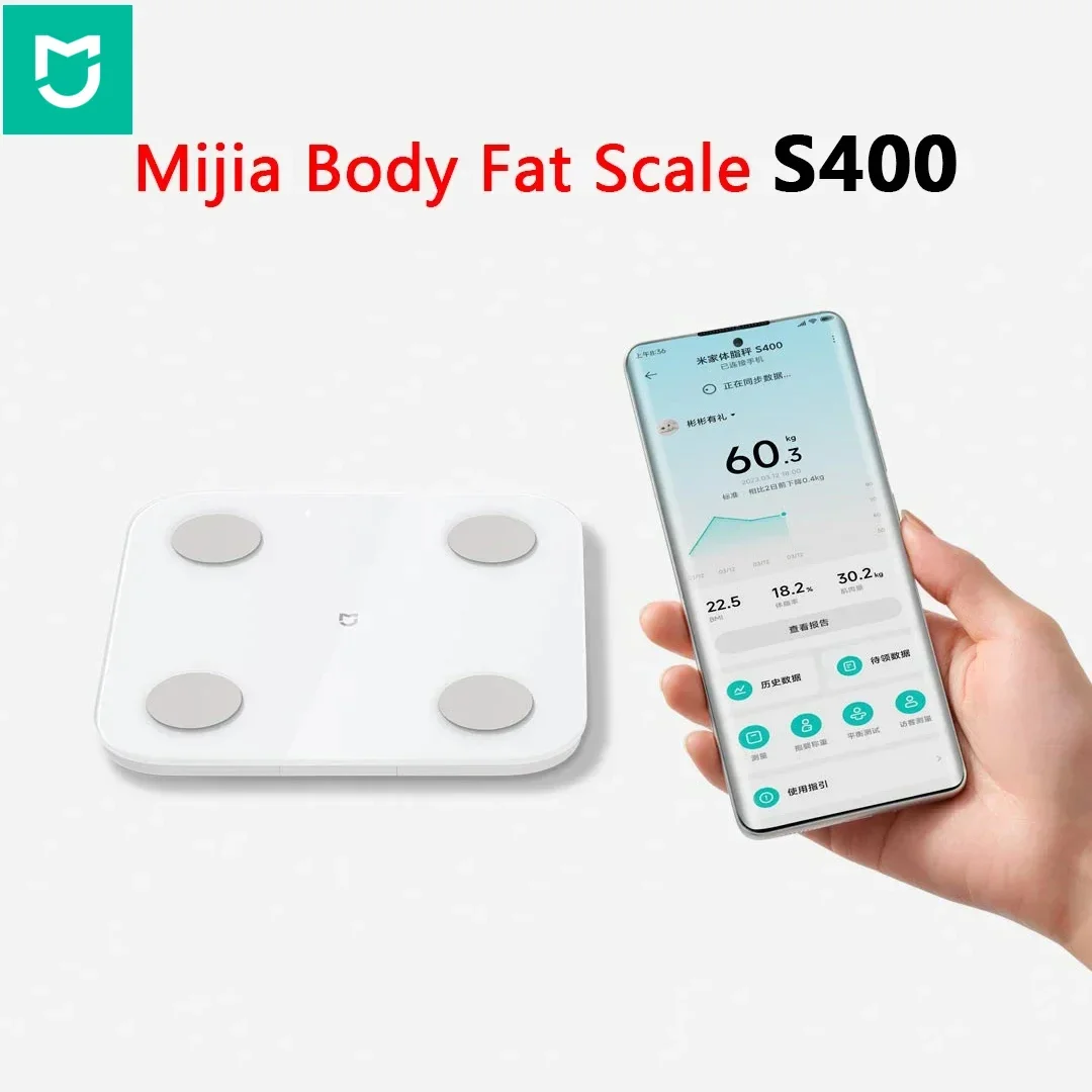 MIJIA S400 Body Fat Scale Bluetooth 5.0 LED Display 150kg Smart Home Body Composition Testing Scale Work with Mi Home APP