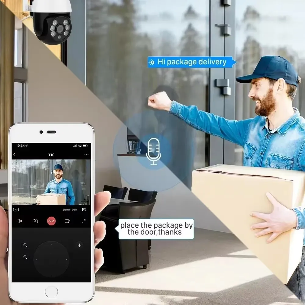 Tuya 5Ghz 2.4Ghz WiFi PTZ Camera 5MP Auto Tracking Security Camera Two Way Audio AI Human Motion Detect Wireless Baby Monitor