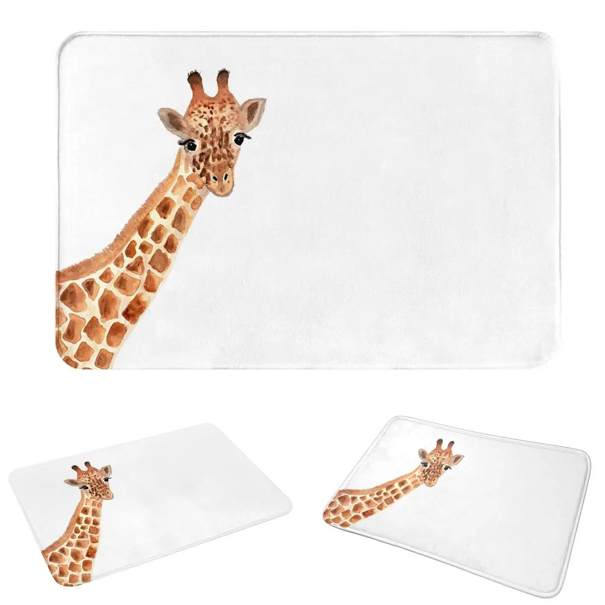 Watercolor Giraffe Non-slip Doormat Floor Mat Cushion Carpet Rug for Kitchen Entrance Home Living room Footpad Mats