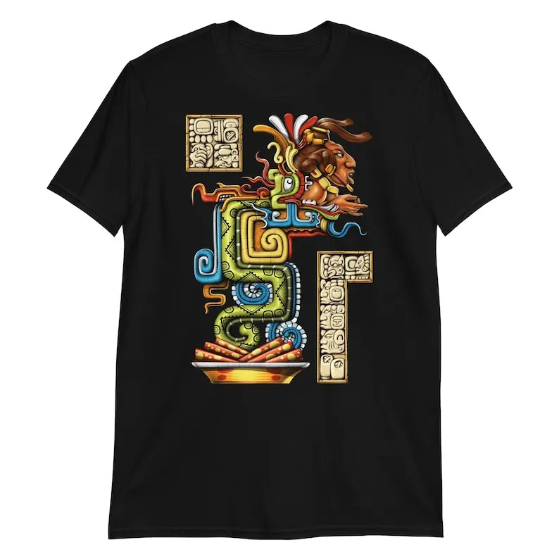 Mayan God Quetzalcoatl T-Shirt, Ancient Maya Civilization Shirt, Aztec Gods Tee Clothing Apparel, Aztec Outfit