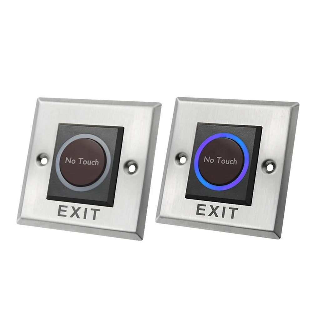 1PCS Infrared Induction Exit Switch DC 12~24V Power Supply 86mm Metal Panel No Touch For Access Control System Accessories