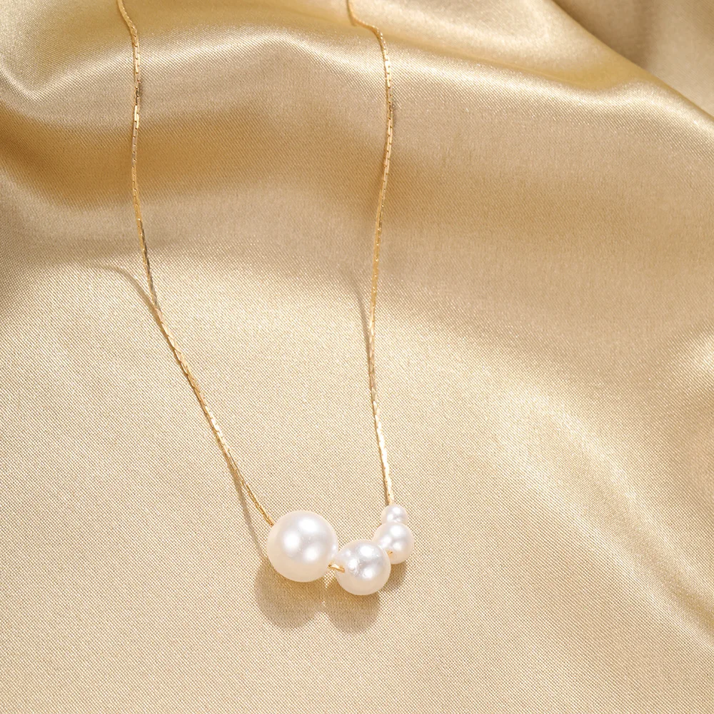 Imitation Pearl Pendant Necklace Trendy French Personalized Temperament Women Collar Chain Temperament Jewelry Choker Necklace image 4