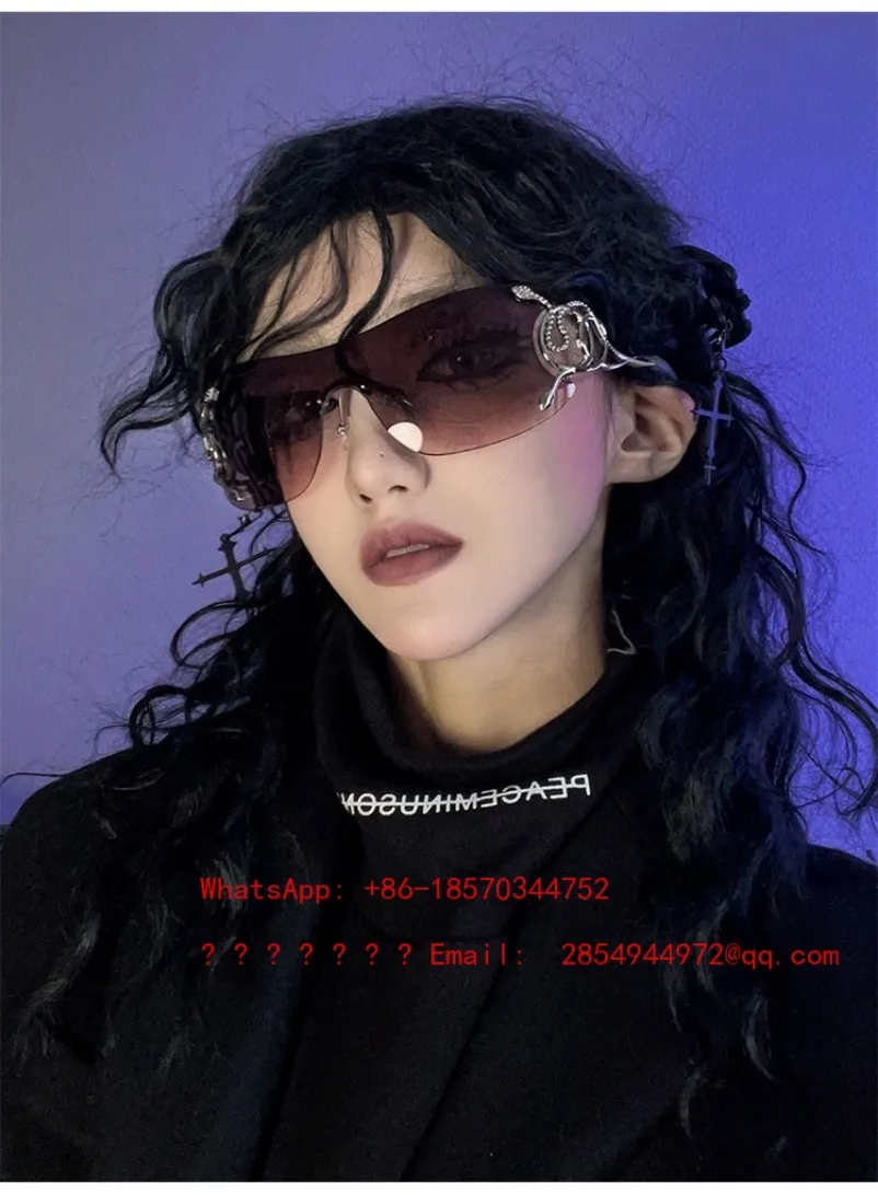 American Spirit Snake One-piece Rimless Sunglasses Super Cool Heavy Industry Sunglasses