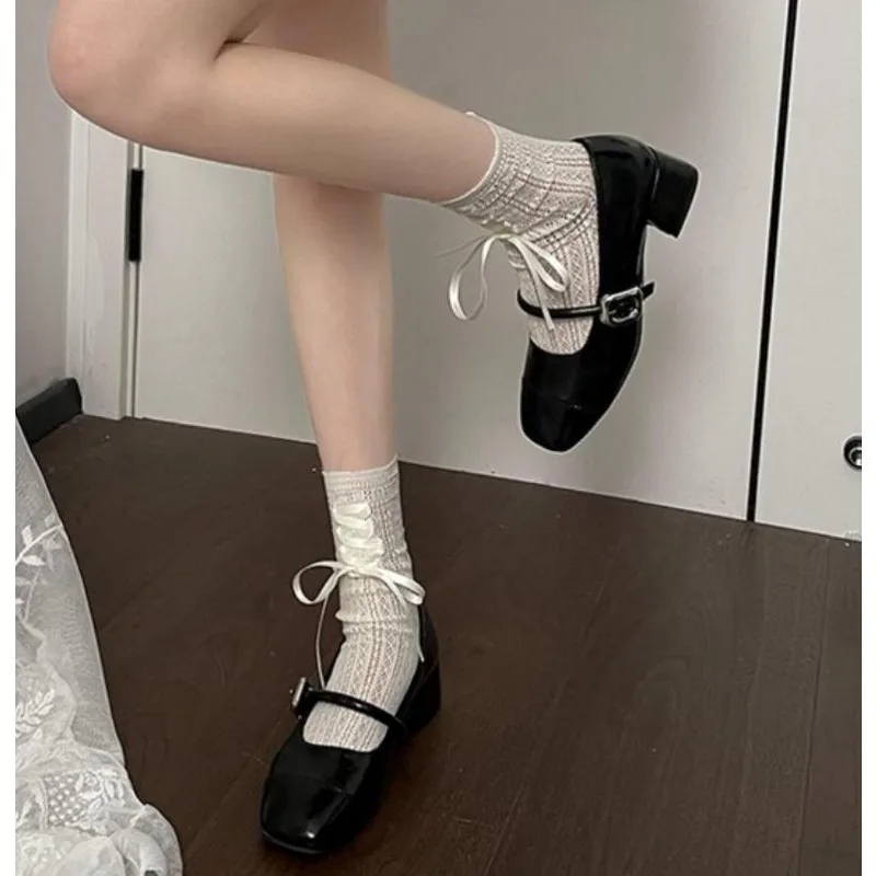 Ladies Summer New Fashion Square Toe Brand Design Women Mary Jane Shoes Elegant Square Heel Party Women High Heels Zapatos