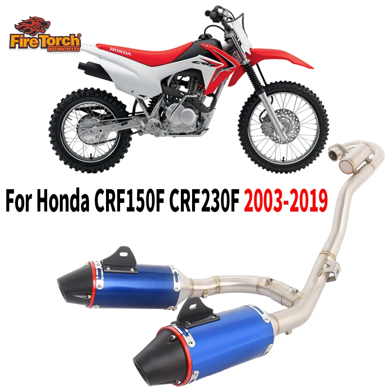 Slip On For Honda CRF150F CRF230F CRF 150 230 2003 - 2019 Motorcycle Exhaust Systems Front Link Pipe Double Muffler Left & Right