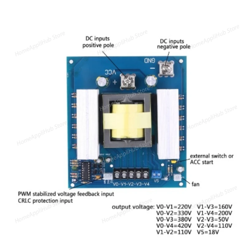 

Новый инверторный трансформатор постоянного тока 1000 Вт, повышающая печатная плата переменного тока, синусоидальная волна, корректирующая волна, одиночная кремниевая машина, передняя ступень