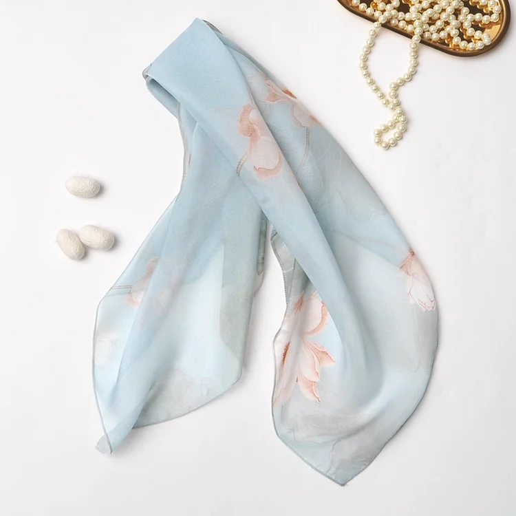 100% шелковый носовой платок для женщин, осень-весна, элегантный синий цветочный платок из чистого шелка, квадратный шарф, сумка, аксессуары для шарфов 100% шелковый носовой платок для женщин, осень-весна, элегантный синий цветочный платок из чистого шелка, квадратный шарф, сумка, аксессуары для шарфов