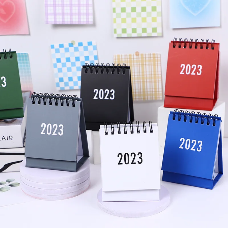 

2023 Calendar Delicate Simple Desk Refreshing Mini Desktop Note Coil Calendar Book Office School Supplies