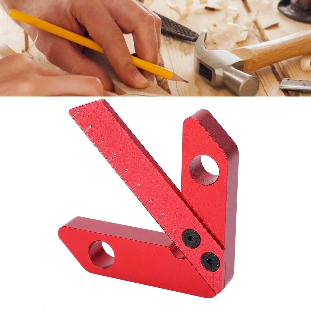 45/90 Degree Center Finder Scriber Square Center Scribe Carpenter Ruler Woodworking Center Scribe Line Gauge Aluminum Alloy