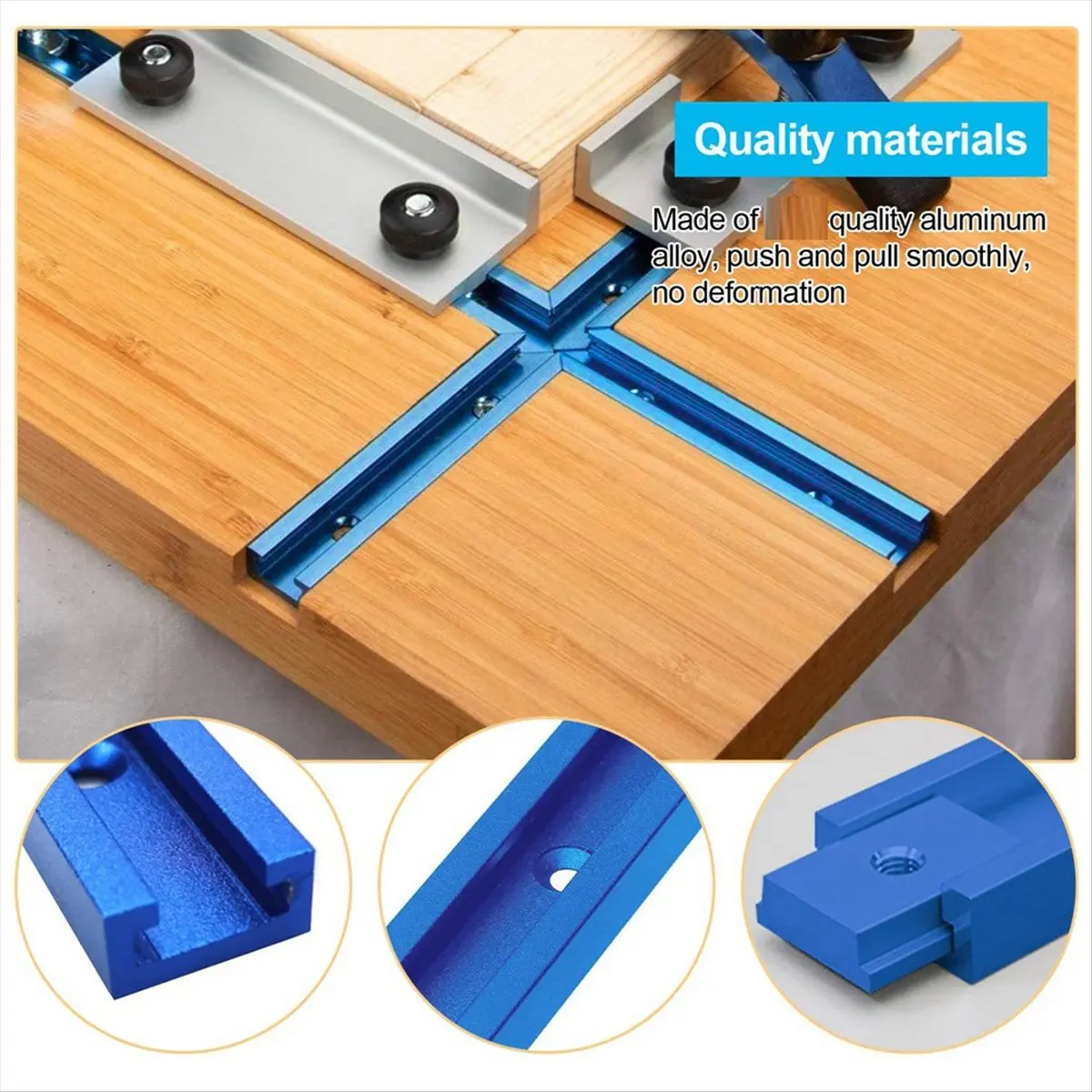 【TODAY-BUY】2T-Guide Rail Clamp Rails Made of Aluminium Alloy,400 mm T-Slot Track MitreRail Set,Groove SlidRail with M8/M6 Slider