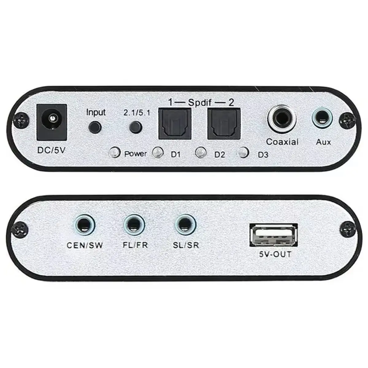 Winter Essential 5.1 Audio Decoder DTS/AC3/PCM Optical to Stereo Surround Digital to Analog Converter HD 2 SPDIF Coaxial EU Plug