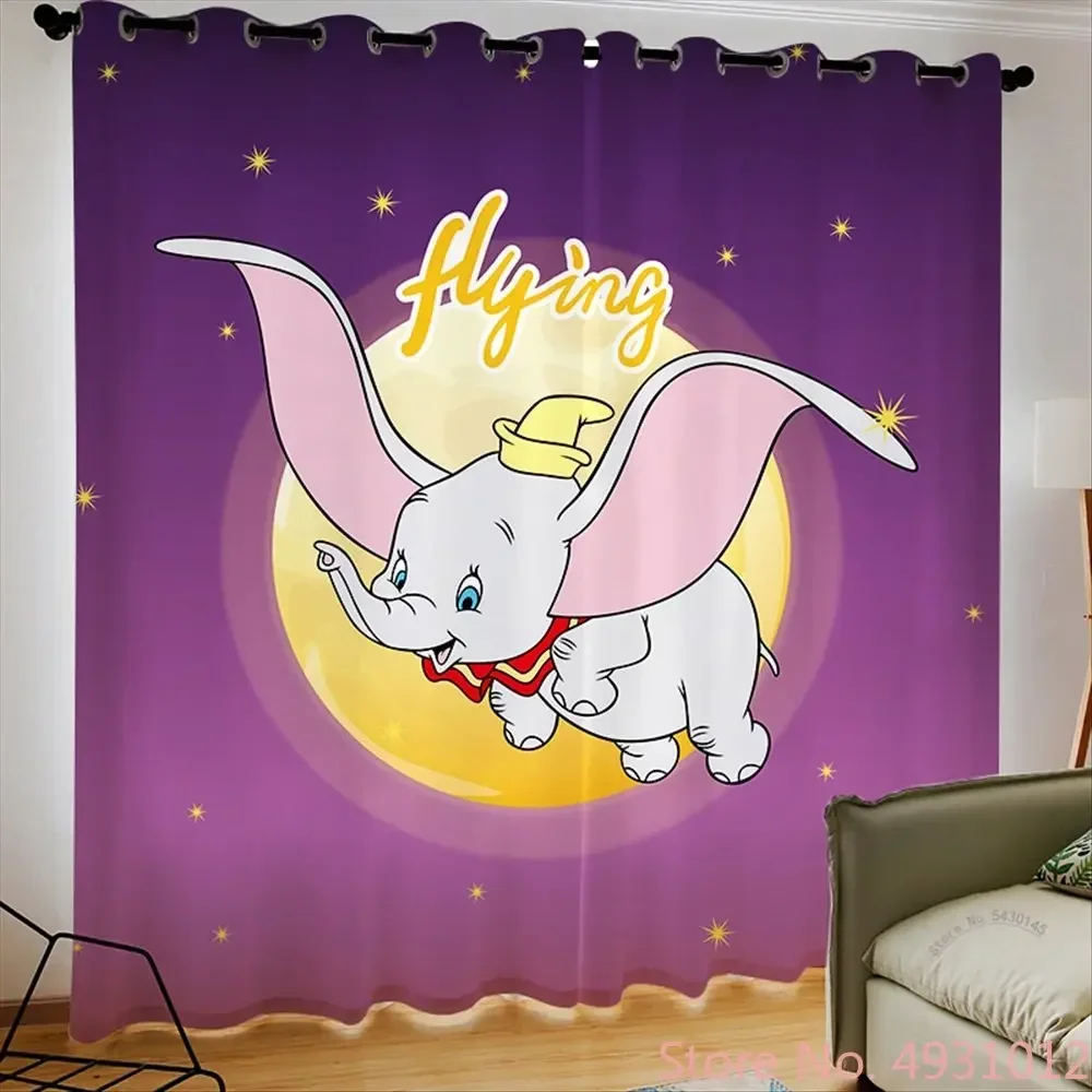 Disney Cartoon Dumbo Curtain Blackout Curtain Custom Window Drapes Boys Girl Gift Shading and Heat Insulation 160x184cm