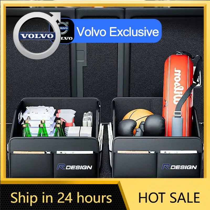 

Чехлы на руль для Volvo Rdesign XC60 V50 S90 XC40 EX90 XC70 V60 EM90 S80, кожаный органайзер-кейс для хранения в багажнике автомобиля, ящик для инструментов