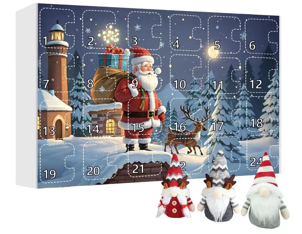 2024 Christmas Gnome Advent Calendar 2025 Christmas Countdown Calendar With Collectible Gnome Plush Dolls Toy Christmas Gift