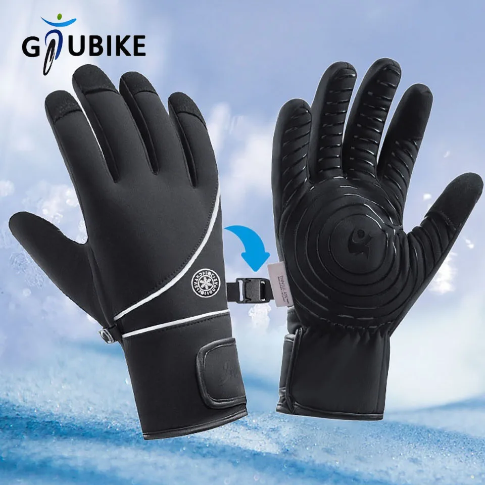 GTUBIKE wasserdichte Winterhandschuhe, warme Touchscreen-Handschuhe, rutschfeste Handfläche, Thermohandschuhe für kaltes Wetter zum Radfahren, Fahren, Skifahren
