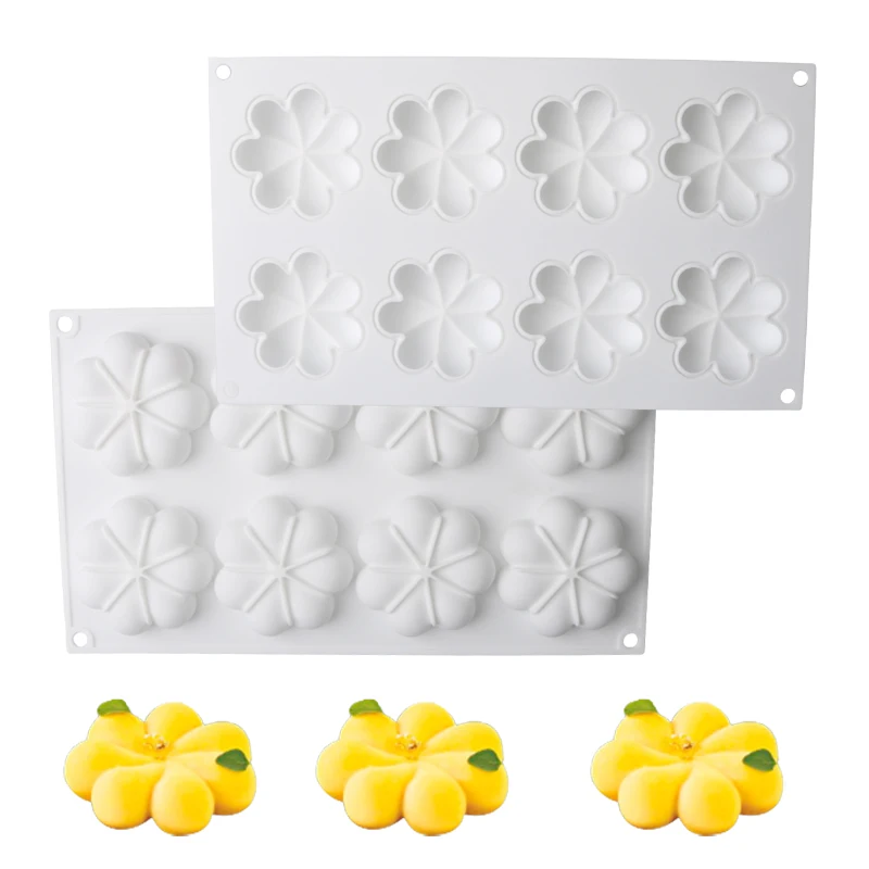 1 or 8 Cells Flower Petal Design Mousse Cake Mold Food Grade Silicone Cake Mold Party Dessert Tools Kitchen Baking Supplies view 3