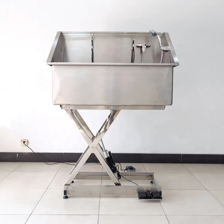 Electric Lifting Stainless Steel Pet Bathtub Dog Beauty Bath Pool With Shower Faucet Cold And Hot Water Can Customized Size LOGO