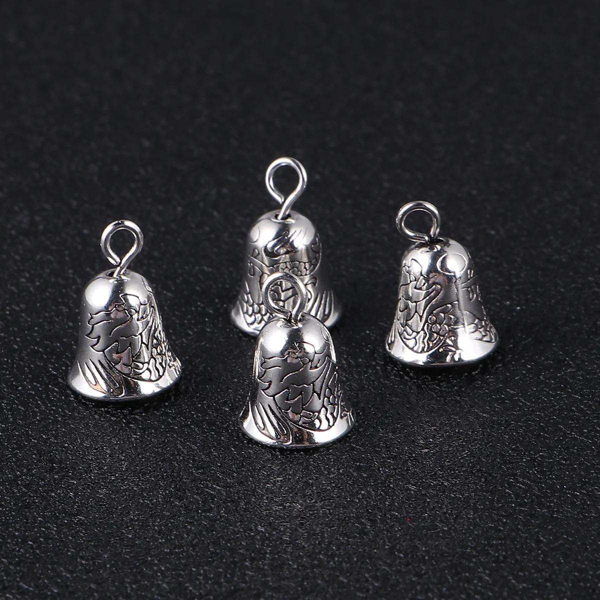 20 Pcs Mini Bells Rattle DIY Decoration Cow Christmas Silver Wind Chimes Gold Tree