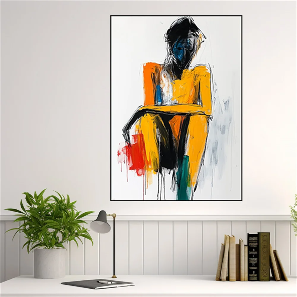 

Large Modern Abstract Putty Gray Oil Painting On Canvas Handpainted Wall Art Poster Retro Picture For Living Room Decor Drawing