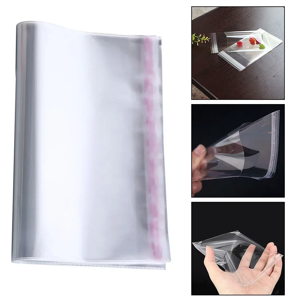

100PCS Transparent Plastic Bag Adhesive Shirt Clothing Packaging Bag Retail Packaging Pouches Beads Jewelry Bag