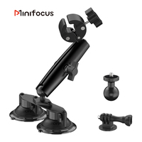 Minifocus Dual Suction Cup Holder Car Camera Clamp Mount Kit with 360° 1'' Ball Head Magic Arm for GoPro Insta360 DJI Action Cam