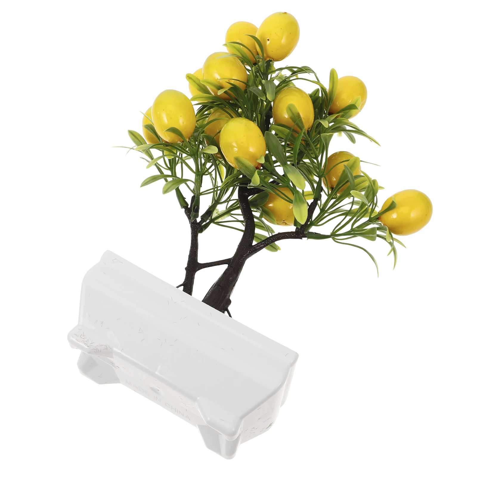 

Artificial Potted Plant16Lemon Faux Bonsai Trees Decor Indoor Home Fruit TreeRealistic Look Bright Color Easy Maintain