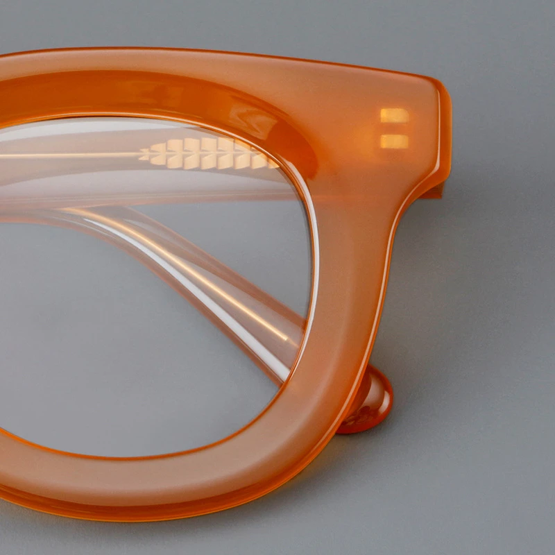 Designer Retro Men's Large Oval Glasses Acetate Frame Graduated Lenses Blue Light Filter for Reading & Computer Use Anti Glare