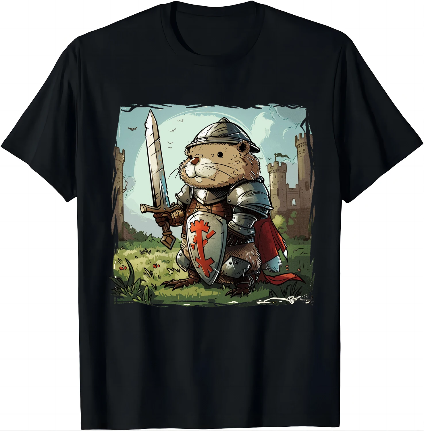 Funny Kawaii Gift  Armored Otter Warrior T-Shirt Adventure Awaits  Anime Clothes  Shirts for Women Y2k Clothes Kawaii Clothes