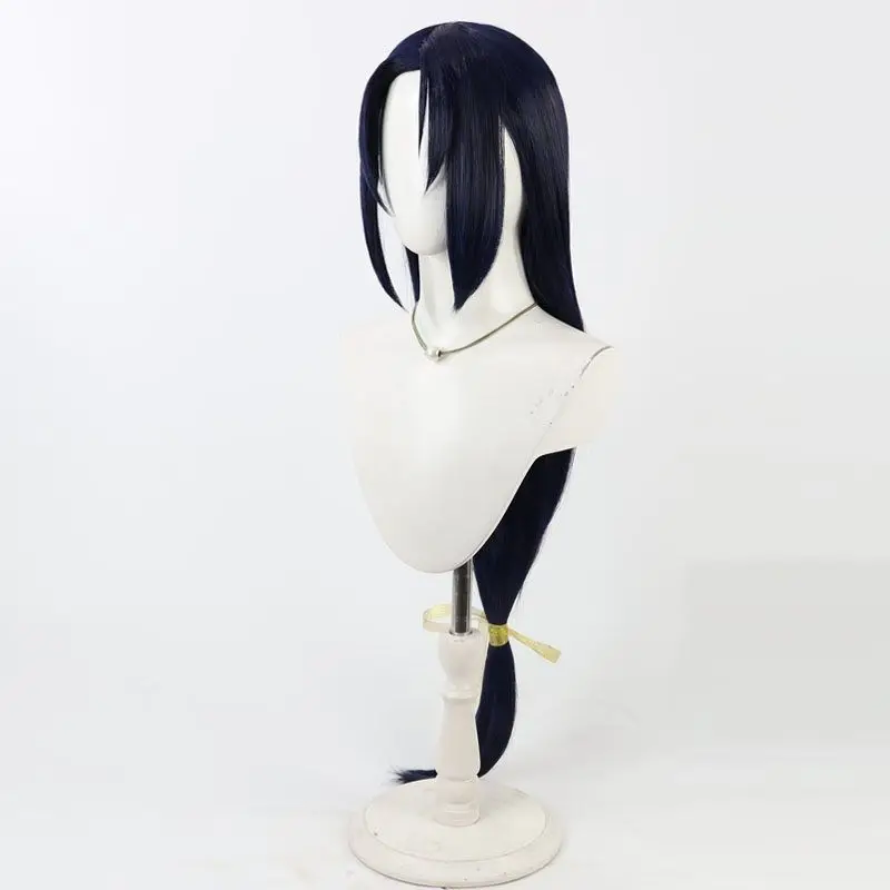Jiroutachi Cosplay Wig Touken Ranbu Navy Blue Long Synthetic Hair Heat Resistant Halloween Role Play Party Carnival + Wig Cap - view 4