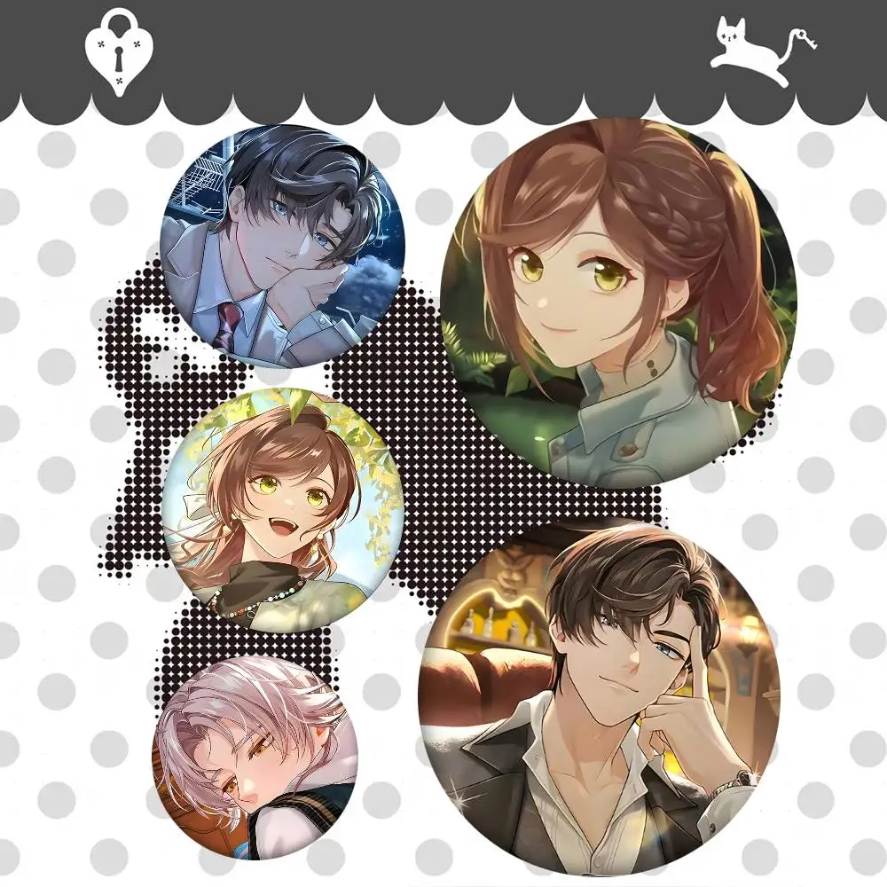 1pc Cartoon Game Tears Of Themis Cartoon Style Badge Brooches On Backpack Decoration Round Enamel Pins For Accessorys