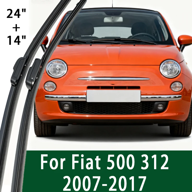

For Fiat 500 312 Front Wiper Blades 2007-2017 2008 2009 2010 2012 2013 2016 Windscreen Windshield Window Accessories 24"+14"