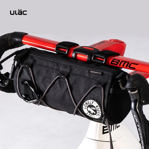 Bolsa para manillar de bicicleta Ulac, bolsa multifuncional para ciclismo de montaña y carretera de 1,7 L, bolso de hombro ajustable, paquete cilíndrico para bicicleta