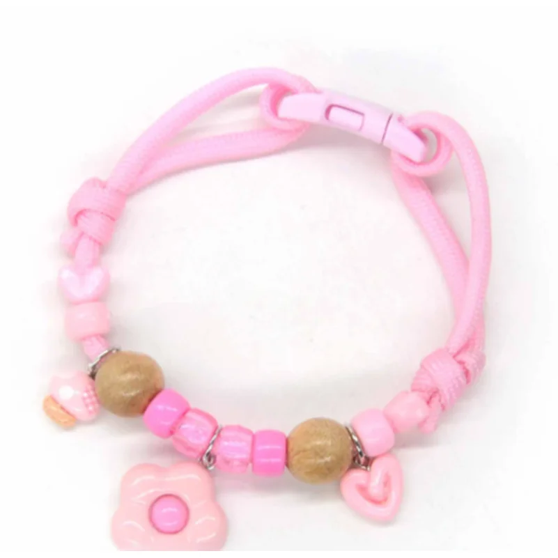 Adjustable Pet Dopamine Bead Flower Pendant Outing Small Dog Anti-strangulation Jewelry Suitable for All Pets