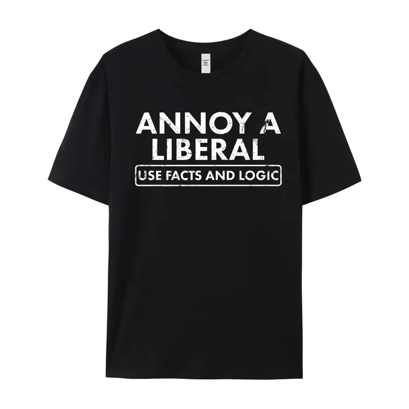 Annoy A Liberal Use Facts Summer 100% Cotton Round Collar Tops Tees Short Sleeve Letter Tee-Shirt Special Normal T-shirts