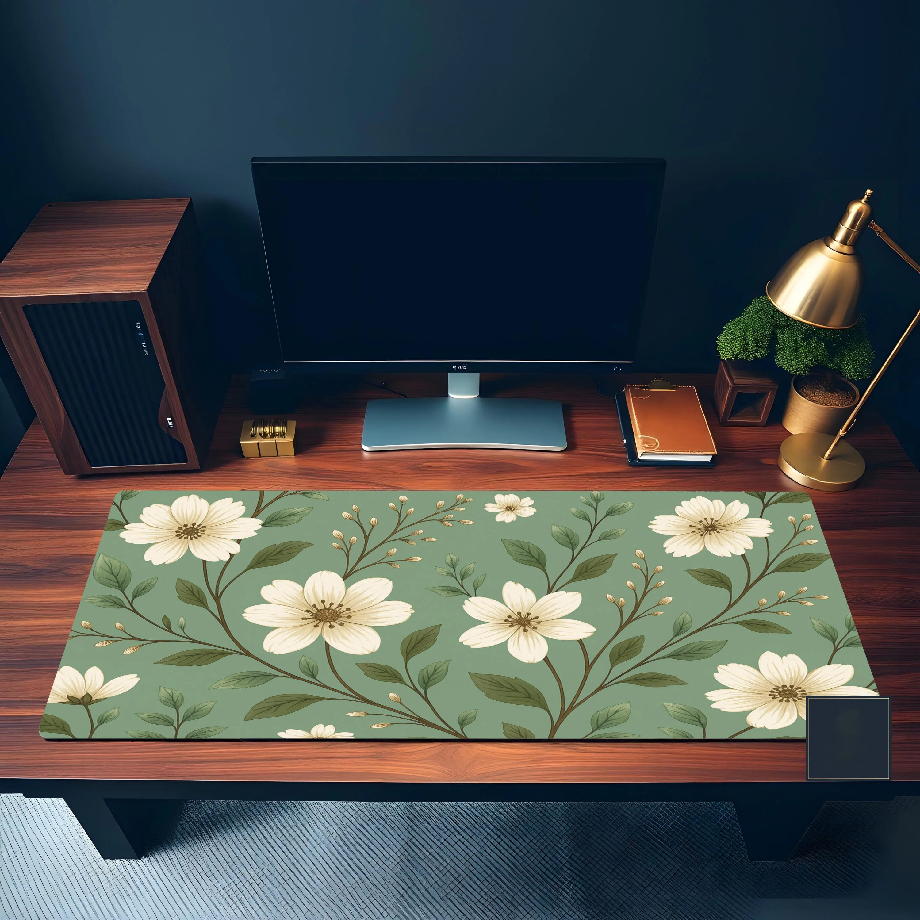 Green Plant and Flower Table Mat,non-slip and Waterproof Gaming Mouse Pad,simple Office Decoration Mat,perfect Gift for Friends.