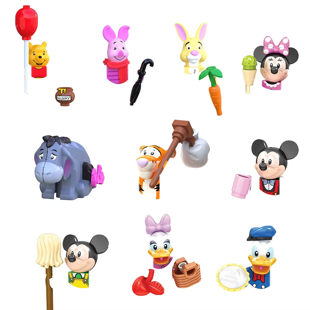 Mini Blocos de Construção da Série Disney Mickey Mouse, Figuras do Mickey e da Minnie, Brinquedos Colecionáveis para Role Play