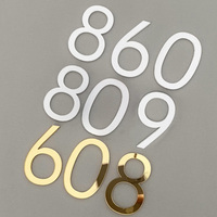 Self Adhesive Modern Door Number Digits Sticker Sign Black Gold 0 To 9 Label Hotel Acrylic Plating Home Sign House Number Tools