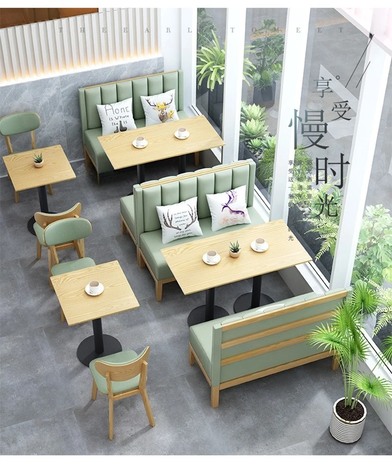 Theme: Solid wood Western restaurant, dessert shop, milk tea shop, café, wall-by-wall bar, booth, sofa table