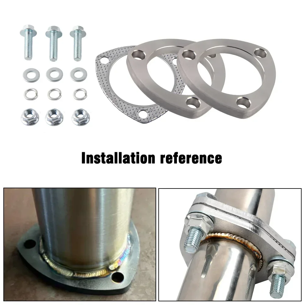 

2/2.5/3 Inch 3-bolt Stainless Steel Exhaust Muffler Weld Flange Connection Joint With Gasket