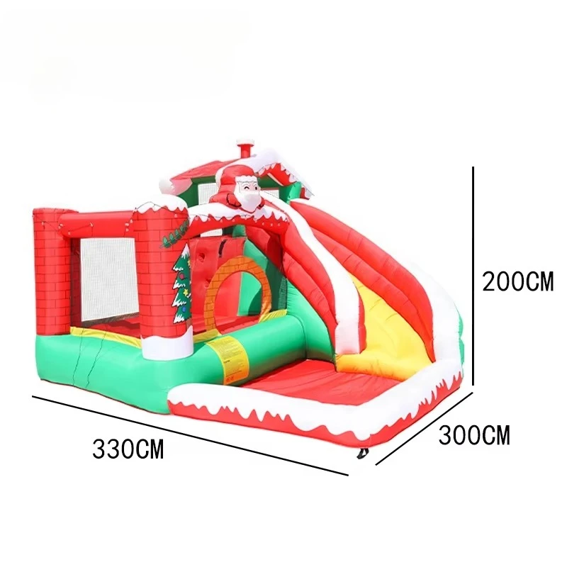 New Holiday Theme Air Candy Decorated Bodyguard Slide Inflatable Bouncing House Christmas Bouncy Castle