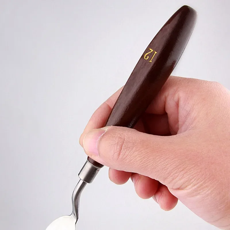 Single Oil Painting Scraper Student Acrylic Paint Creation with Multi-specification Stainless Steel Solid Wood Art Spatula
